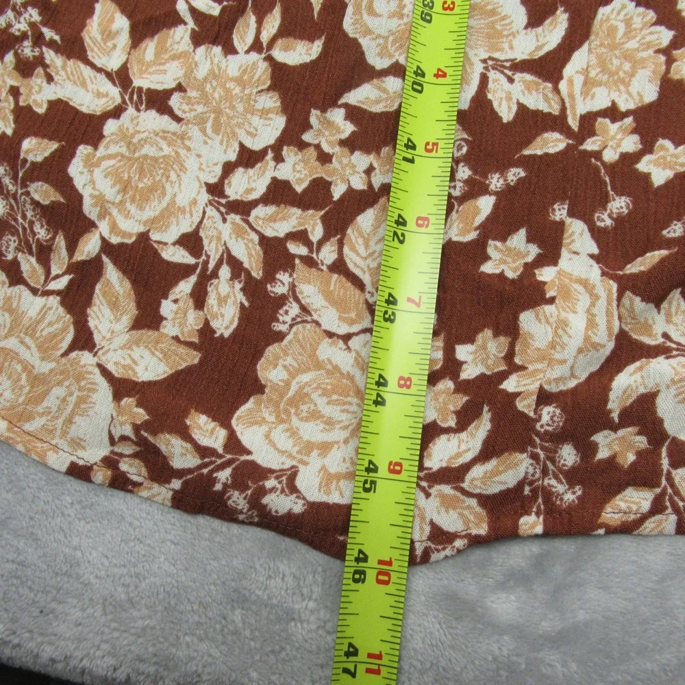 Abercrombie Fitch Dress Women Small Tall Brown Floral Lined Off Shoulder 46